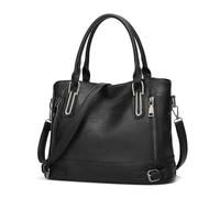 Vinbagge - Bolso bandolera de piel sintética para mujer, Messenger Hobo, bolso de mano, gran capacidad para el trabajo, compras, fiesta, viaje, Negro, medium, Vintage