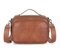 VINBAGGE Bolso Bandolera para Mujer Cuero Vegano RFID Bolso de Mano Bolso para Móvil Bolso Bandolera Bolsos Pequeños y Modernos con Correa Ancha para el hombro,Marrón