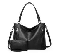 VINBAGGE Bolso de Mujer, Bolso de Cuero PU, Tote de Hombro, Shopper de Cuero Sintético, Monedero, 2pcs