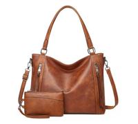 VINBAGGE Bolso de Mujer,Bolsos de Mano para Mujer Bolsos Mujer de Cuero PU,Tote de Hombro, Shopper de Cuero Sintetico Monedero Carteras 2pcs