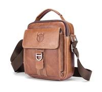 VINBAGGE Bolso Hombre,Bandolera Hombre Mariconeras para Hombres Bandolera Piel Hombre Bolso Hombre Pequeño Admisión Portabilidad Trabajo Viajes de Negocios Fecha Ocio (C-Marrón)