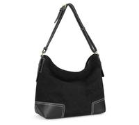 VINBAGGE Bolso Mujer Grande Bandolera Bolso de Ante Bolso Tote Bolso Shopper para Escuela Trabajo Universidad, Negro