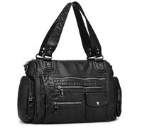 VINBAGGE Bolsos de Mano Mediano Bolso Mujer Bandolera Bolso Hobo Grandes Bolso de Hombro en Suave PU Cuero Retro Shopper Casual Trabajo Comprar Viajes,B-Negro