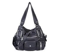 VINBAGGE Bolsos de Mano Mediano Bolso Mujer Bandolera Bolso Hobo Grandes Bolso de Hombro en Suave PU Cuero Retro Shopper Casual Trabajo Comprar Viajes,A-Negro