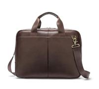 VINBAGGE Maletín Mensajero de Piel Vacuno Genuino Bolso Hombre Bandolera 14 Pulgadas Bolso Hecho a Mano de Trabajo Viaje,F-Marrón