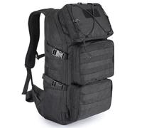 VINBAGGE Mochila militar 45 L grande para hombre, mochila de senderismo para exteriores, impermeable, mochila Molle Assault Survival, trekking, campus, senderismo, caza, viajes, Negro