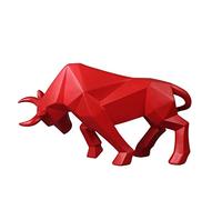 Vinbcorw Estatua de Toro, Resina, Escultura de toros, Escultura de Toro, decoración del hogar, Mercado de valores, estatuas de la Suerte, Figura Abstracta, Regalo de Empresa,Rojo