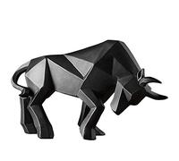 Vinbcorw Estatua de Toro, Resina, Escultura de toros, Escultura de Toro, decoración del hogar, Mercado de valores, estatuas de la Suerte, Figura Abstracta, Regalo de Empresa,Negro