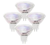 VINBE Bombilla halógena MR16, bombilla foco halógeno 20 W, 12 V, MR16 GU5.3, blanco cálido, paquete de 4