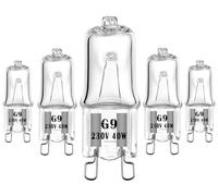 VINBE Lámpara halógena especial G9 de 40 W para lámpara de horno microondas y lámpara de horno, lámpara halógena de 230 v tolerante hasta 300 grados C (paquete de 5)