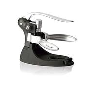 Vinbouquet FID 066 , Sacacorchos Palanca de Acero Inoxidable, Descorchador de Palanca, Abrebotellas de Palanca, Negro y Plateado, 18 x 14.2 x 5 cm