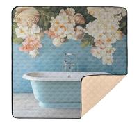 Vinca - Elegante alfombra de juego para bañera grande y elegante para el suelo, impermeable, para bebés y niños pequeños, 50 x 50 pulgadas