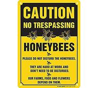 Vincenicy Metal Sign Great Aluminum Tin Sign Stanley Caution No Trespassing Honeybees at Work Sign Rust Free UV Protected and Weatherproof 8 X 12 Inch
