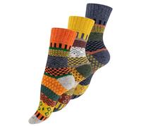 Vincent Creation 3 pares de calcetines noruegos, coloridos calcetines Hygge, calcetines de lana para hombre y mujer, Conjunto de 2, 43-46