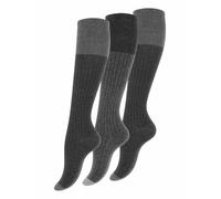 Vincent Creation 3 pares de Rodilla alta calcetines para mujer con algodón extra fino, gris