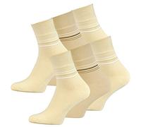 Vincent Creation® 6 pares Calcetines Cortos sin Goma para Hombre en color beige u oscura