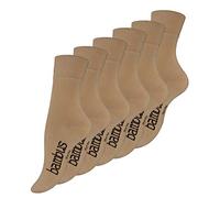 Vincent Creation 6 pares calcetines de bambú para Mujer y Hombre, punta remallada a mano(sin costuras), sin caucho (43/46, 6 pares beige)