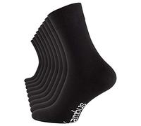 Vincent Creation 9 pares calcetines de bambú para Mujer y Hombre, punta remallada a mano(sin costuras), sin caucho (43/46, 9 pares negro)