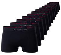 Vincent Creation Pack de 12 calzoncillos tipo bóxer para hombre, sin costuras, de microfibra suave y suave, Negro , M/L