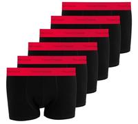 Vincent Creation Pack de 6 calzoncillos tipo bóxer, calzoncillos tipo bóxer, calzoncillos retro para hombre, Black/Red 6er Pack, L