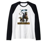 Vincent HIE Velociraptor Jurassic Predator Dinosaurio clásico Camiseta Manga Raglan