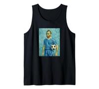 Vincent Muestra Amor por EL FÚTBOL EN UN Retrato Azul Camiseta sin Mangas