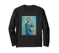 Vincent Muestra Amor por EL FÚTBOL EN UN Retrato Azul Manga Larga