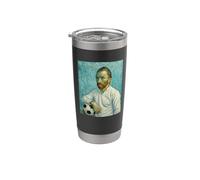 VINCENT MUESTRA AMOR POR EL FÚTBOL EN UN RETRATO BLANCO Vaso térmico de acero inoxidable de doble pared