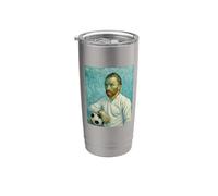 VINCENT MUESTRA AMOR POR EL FÚTBOL EN UN RETRATO BLANCO Vaso térmico de acero inoxidable de doble pared