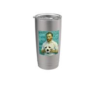 VINCENT MUESTRA AMOR POR EL FÚTBOL EN UN RETRATO BLANCO Vaso térmico de acero inoxidable de doble pared