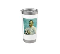 VINCENT MUESTRA AMOR POR EL FÚTBOL EN UN RETRATO BLANCO Vaso térmico de acero inoxidable de doble pared