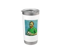 VINCENT MUESTRA AMOR POR EL FÚTBOL EN UN RETRATO VERDE Vaso térmico de acero inoxidable de doble pared