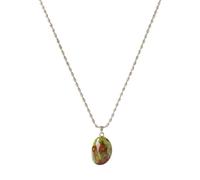 Vincent Paul Collar mujer niña plata 925 colgante jaspe dragón Blood piedra dura natural largo 45 cm