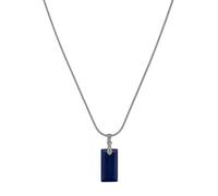 Vincent Paul Collar para hombre y mujer de plata 925 rodiada con placa de lapislázuli, piedra dura natural, 50 cm