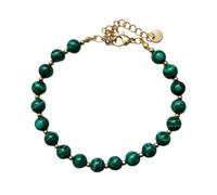Vincent Paul Pulsera para mujer y hombre, Malaquita, piedras duras naturales y detalles de color dorado