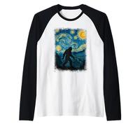 Vincent Van Gogh Starry Night Big Foot Obra de Arte Inspirada Camiseta Manga Raglan