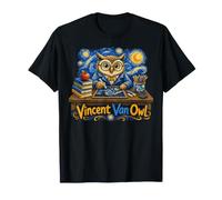 Vincent Van Owl Wise Owl Artist Painting Art Camiseta