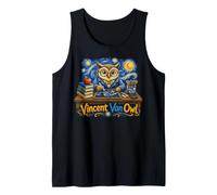 Vincent Van Owl Wise Owl Artist Painting Art Camiseta sin Mangas
