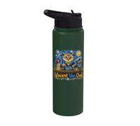 Vincent Van Owl Wise Owl Artist Painting Art Stainless Steel Insulated Water Bottle
