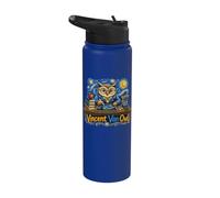 Vincent Van Owl Wise Owl Artist Painting Art Stainless Steel Insulated Water Bottle