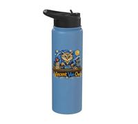 Vincent Van Owl Wise Owl Artist Painting Art Stainless Steel Insulated Water Bottle