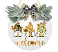 vincente Carteles de Bienvenida para Puerta Delantera, Decoraciones de Pared para, Verano, otoño, Vacaciones, Letrero de Puerta rústico para Puertas Delanteras Sweet GNOME Welcome Sign