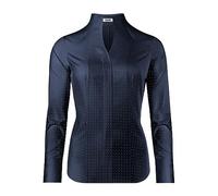 Vincenzo Boretti Blusa, Modern-fit/Corte Ligeramente más angosto, Cuello cáliz, de Lunares - fácil de Planchar Azul Oscuro/Blanco 34