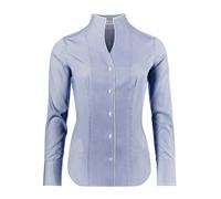 Vincenzo Boretti Blusa, Modern-fit/Corte Ligeramente más angosto, Cuello cáliz, de Rayas - fácil de Planchar Azul Oscuro/Blanco 34