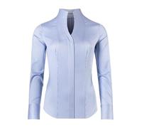 Vincenzo Boretti Blusa, Modern-fit/Corte Ligeramente más angosto, Cuello cáliz, de Rayas - fácil de Planchar Blanco/Azul 38