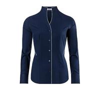 Vincenzo Boretti Blusa, Modern-fit/Corte Ligeramente más angosto, Cuello cáliz - fácil de Planchar Azul Oscuro 36