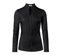 Vincenzo Boretti Blusa, Modern-fit/Corte Ligeramente más angosto, Cuello cáliz, Jersey - fácil de Planchar Negro 42
