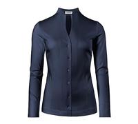 Vincenzo Boretti Blusa, Modern-fit/Corte Ligeramente más angosto, Cuello cáliz, Jersey - fácil de Planchar Azul Oscuro 36