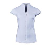 Vincenzo Boretti Blusa, Modern-fit/Corte Ligeramente más angosto, Cuello cáliz, Jersey, Manga Corta Azul Claro 34
