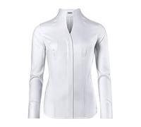 Vincenzo Boretti Blusa, Modern-fit/Corte Ligeramente más angosto, Cuello cáliz, Sarga - fácil de Planchar Blanco 38